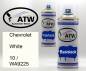 Preview: Chevrolet, White, 10 / WA9225: 400ml Sprühdose + 400ml Klarlack - Set, von ATW Autoteile West.